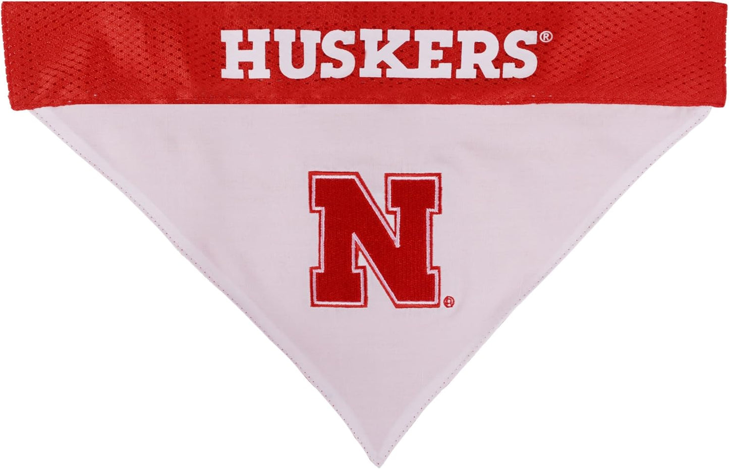 Pets First Collegiate Pet Accessories, Reversible Bandana, Nebraska Cornhuskers, Large/X-Large