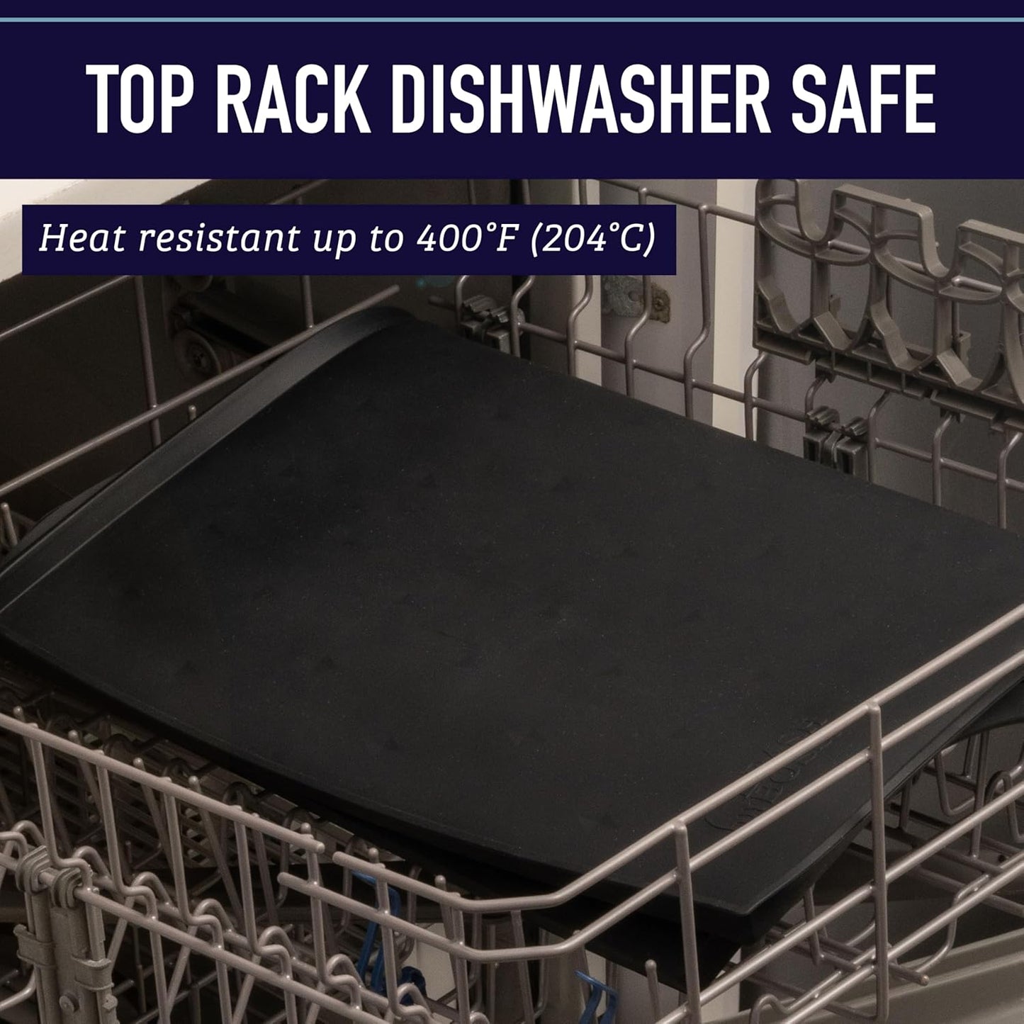 Leash Boss Silicone Pet Feeding Mat with Raised Edge - 20 x 13 Inch Grey - Waterproof Non-Slip Dog Bowl & Water Tray - Spill Containment Lip for Dogs & Cats