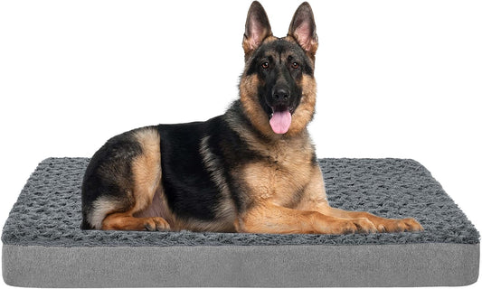 Jumbo Human Dog Bed, Orthopedic Memory Foam Pet Mat, Washable Dog Crate Bed with Cooling Gel, Removable Cover & Waterproof Lining