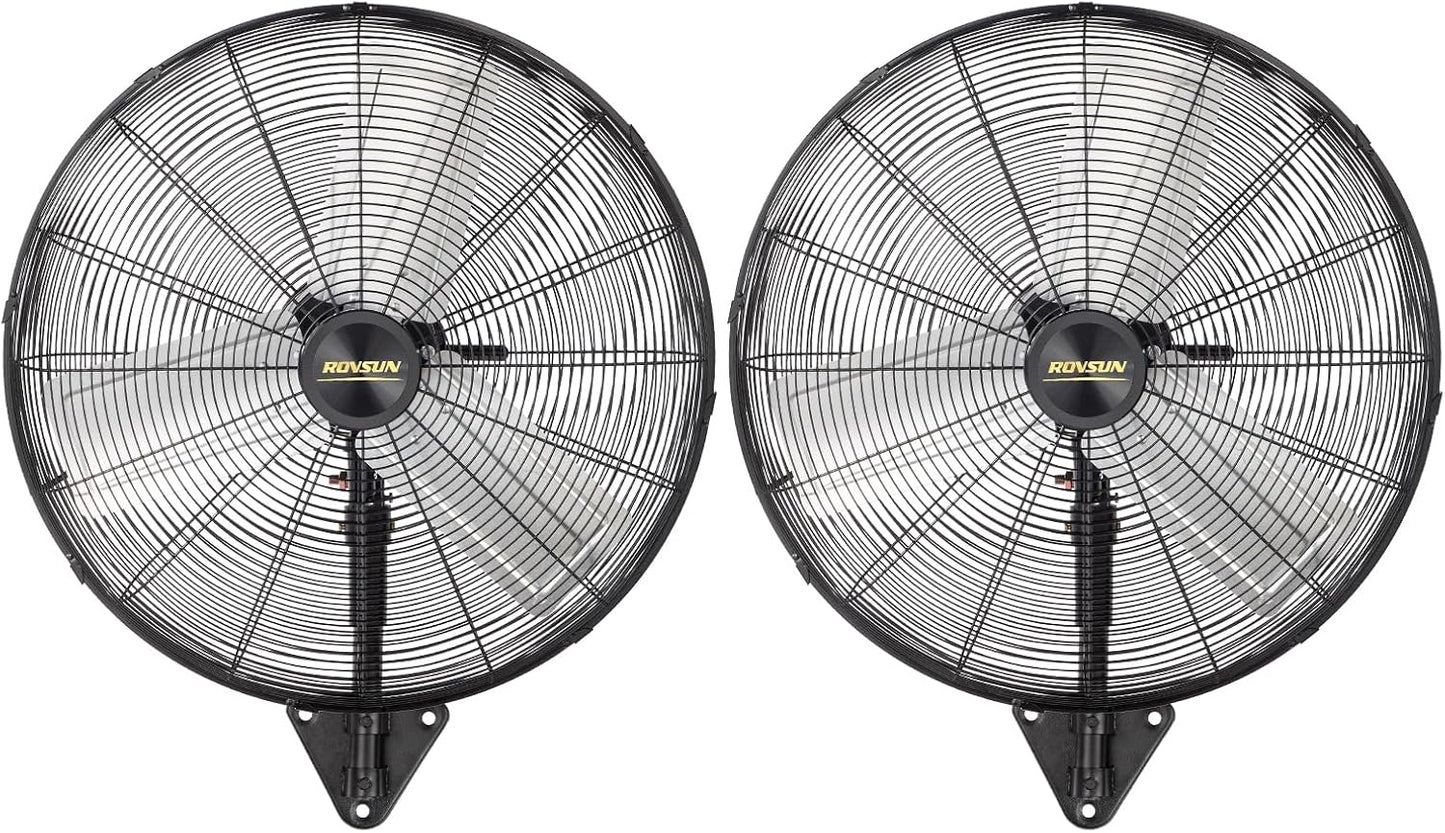 ROVSUN 20" Wall Mounted Fan, High Velocity Industrial Wall Fan, Max 4710 CFM with Wide Angle Oscillating, Suit for Commercial, Residential, Garage, Shop, Greenhouse, Gym, 2-Pack