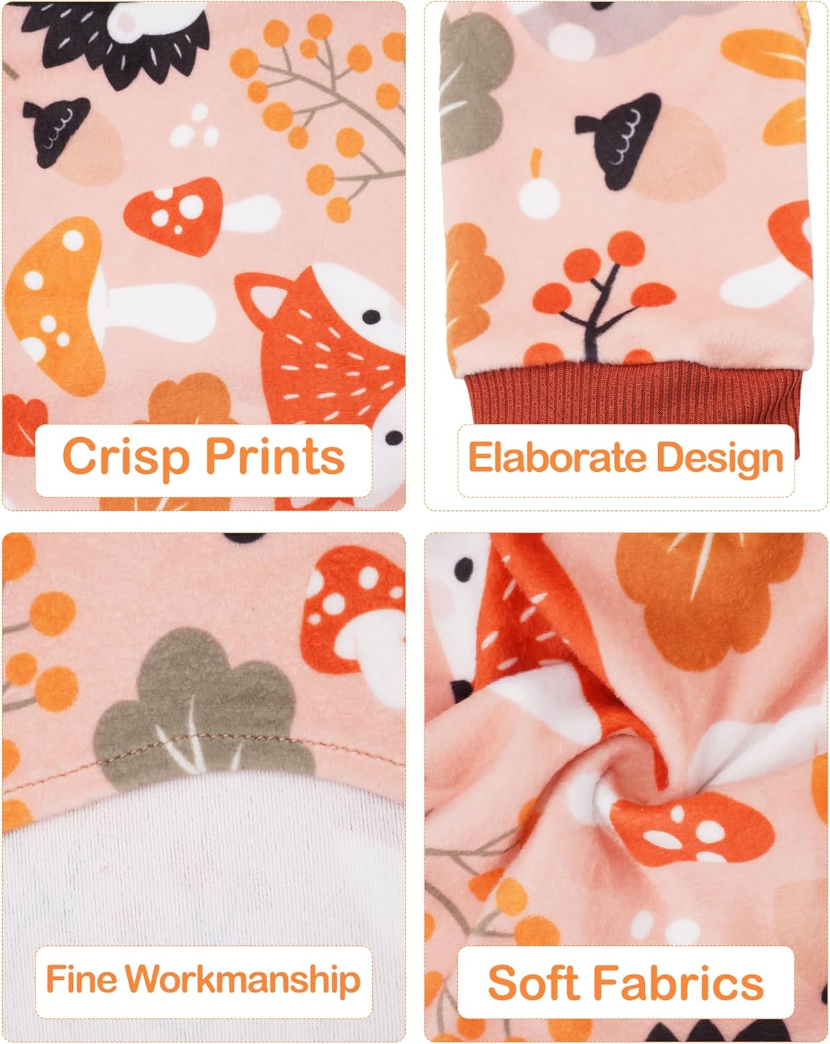 PET SHOW 4 Pack Fall Small Dog Pajamas Thanksgiving Clothes Doggies Girl Boy Soft Stretchy PJs Autumn Jumpsuit Puppy Cats Onesies Outfits with Sleeve Pets Dachshund Costume XS