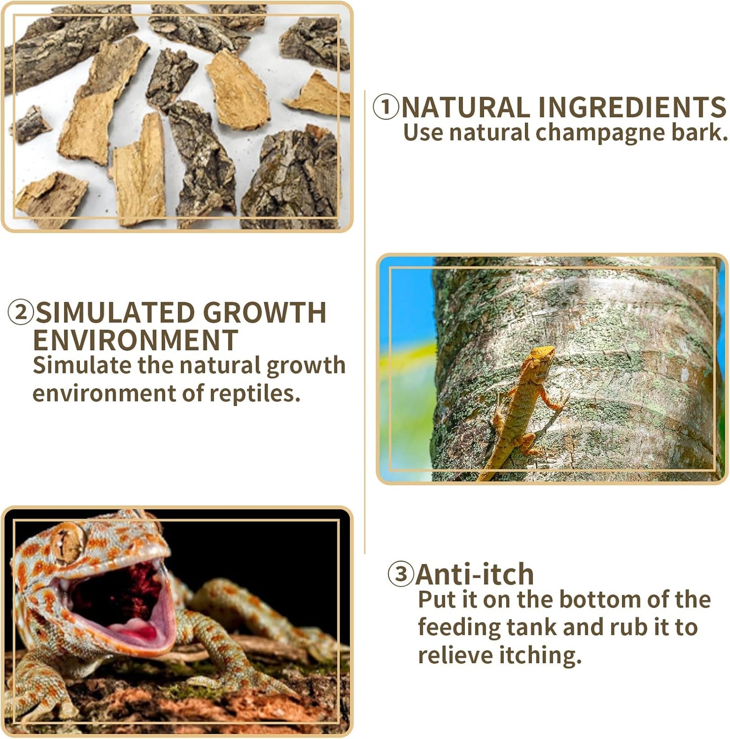 Fhiny 2 PCS Cork Bark Background, 11.6" x 7.7" Natural Cork Bark for Reptiles Tank Backdrop Reptile Climbing Wall Terrarium Decor Accessories for Turtle Beared Dragon Chameleon Snake