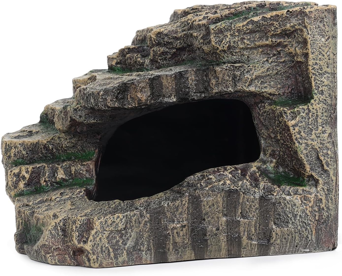 Beared Dragon Tank Accessories for Adults, Snake Hide, Reptile Tank Accessories, Perfect Natural Large Reptile Hide, Professional Turtle Basking Platform (E-Large)