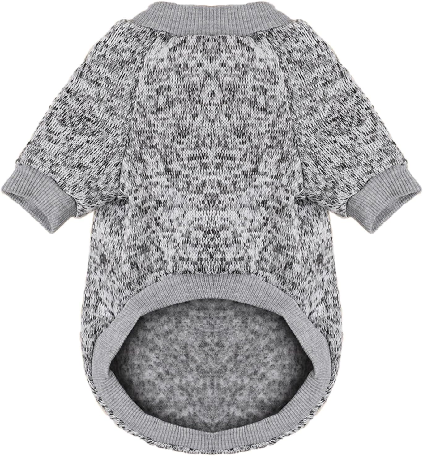 Jecikelon Dog Clothes Dogs Sweater Soft Puppies Clothing Winter Puppy Sweaters Warm Outfit for Dogs Small XXS XS Cat Apparel (X-Small, Grey)