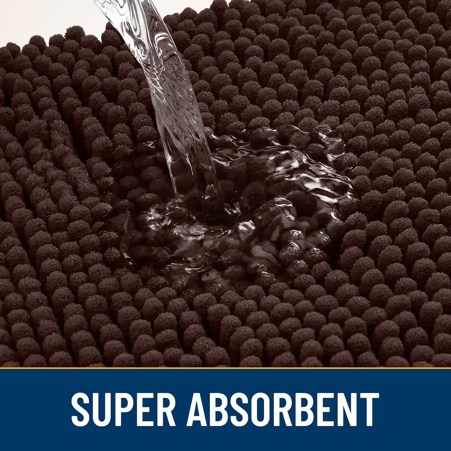 Smiry Dog Door Mat for Muddy Paws 24x16, Absorbs Moisture and Dirt Doormat, Non-Slip Washable Quick Dry Chenille Front Door Mat Indoor Entrance, Entryway Carpet for Inside Floor, Brown