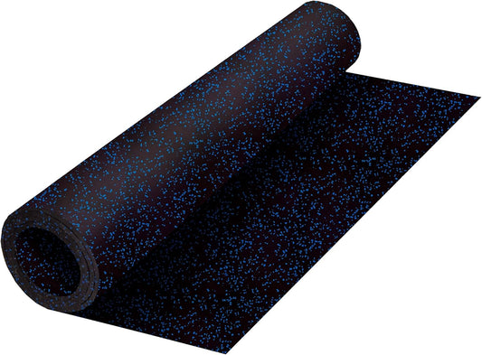 Playsafer Genaflex Rubber Gym Floor Mat, Heavy Duty Commercial Protective Gym Flooring Roll - 8mm Thick (10% Blue, 4' X 15')
