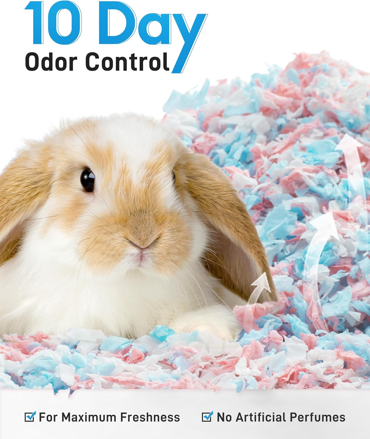 BUCATSTATE Hamster Bedding 50L, 99% Dust-Free Guinea Pig Bedding Odor Control Paper Bedding, Cozy Small Animal Bedding for Rabbit Rat Syrian Dwarf Hamsters Gerbils (Confetti)