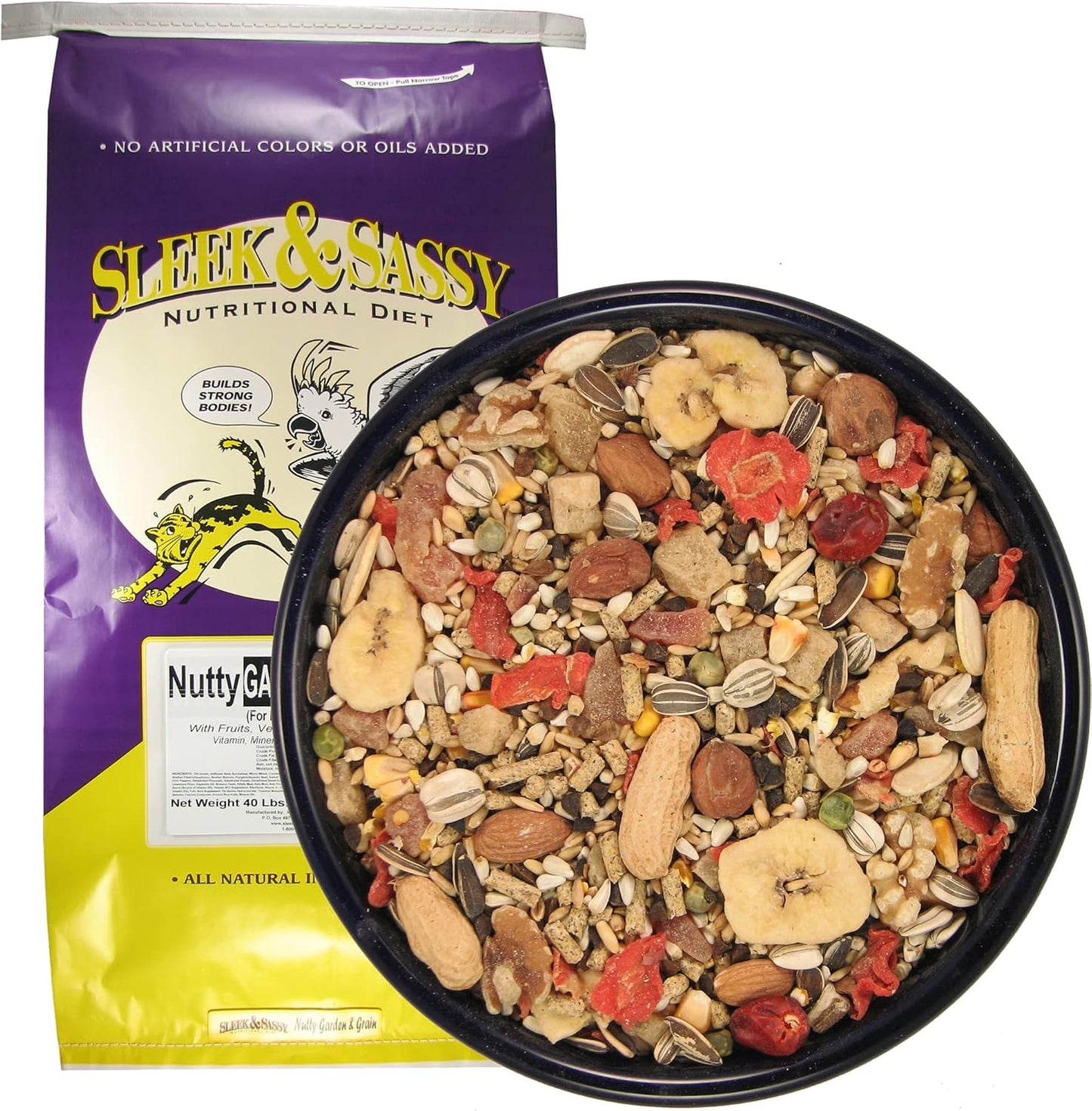 SLEEK & SASSY Nutty Garden & Grain Parrot Food (40 lbs.)