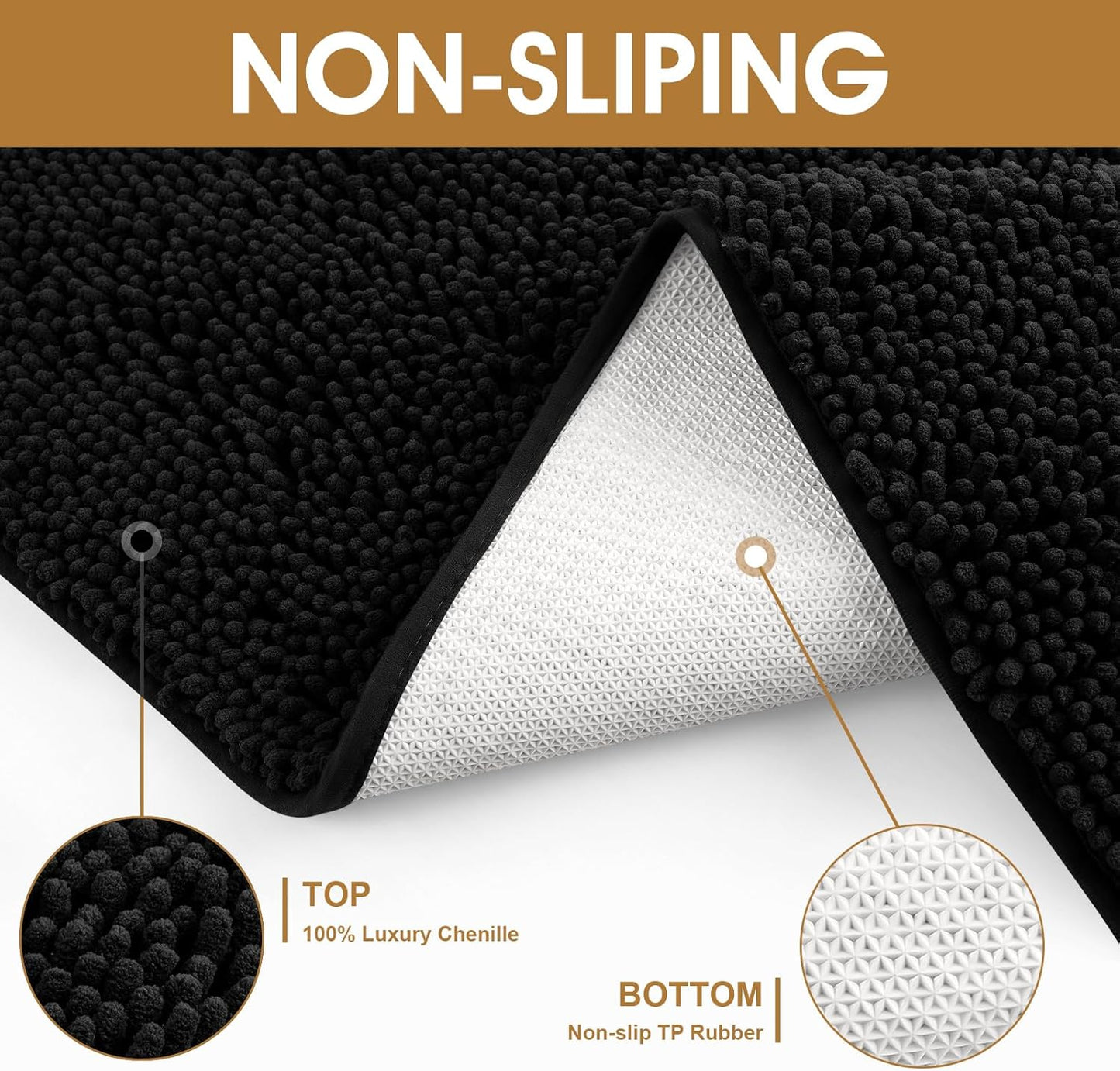 IM HOME Dog Door Mats for Muddy Paws, Chenille Absorbent Door Mats, Non Slip Heavy Mud Mat for Dogs, Soft Indoor Door Mat for Entryway, Mud Paws, Inside Floor,30" X 20", Black