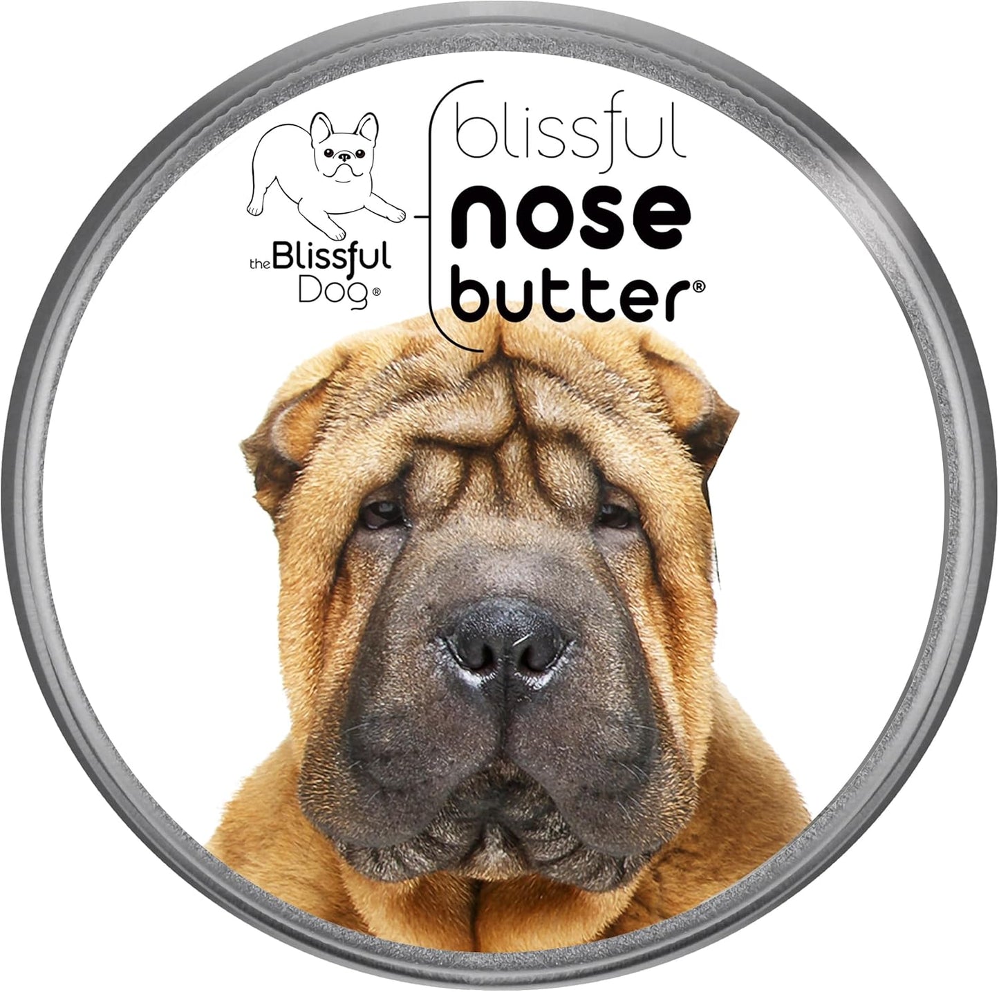 The Blissful Dog Chinese Shar-Pei Nose Butter for Dry, Cracked Skin, Lick-Safe Dog Nose Balm with Moisturizing Shea Butter, Almond, Olive, and Essential Oils, Pet Supplies, Uncented, 4 oz.