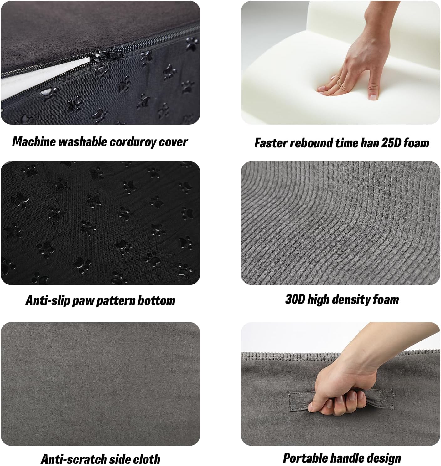 6 Step Dog Stairs&Steps 29 Inches Tall Up to 29-32 Inches High Bed, Dog Ramp Cat Stairs Pet Ladder for Small Medium Dogs, Doggie, Old Cats, Kitty, Grey