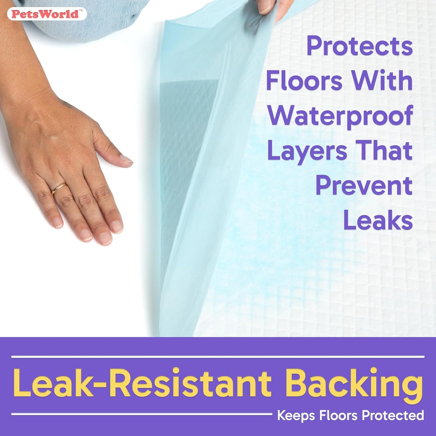 PETSWORLD Puppy Pads, 23x36 Inch, 2400 Count - Puppy Pee Pads for Dogs, Tear Resistant, Economy Value, Super-Absorbent Polymer Gel Core, Perfect for Puppies, Smaller Dogs