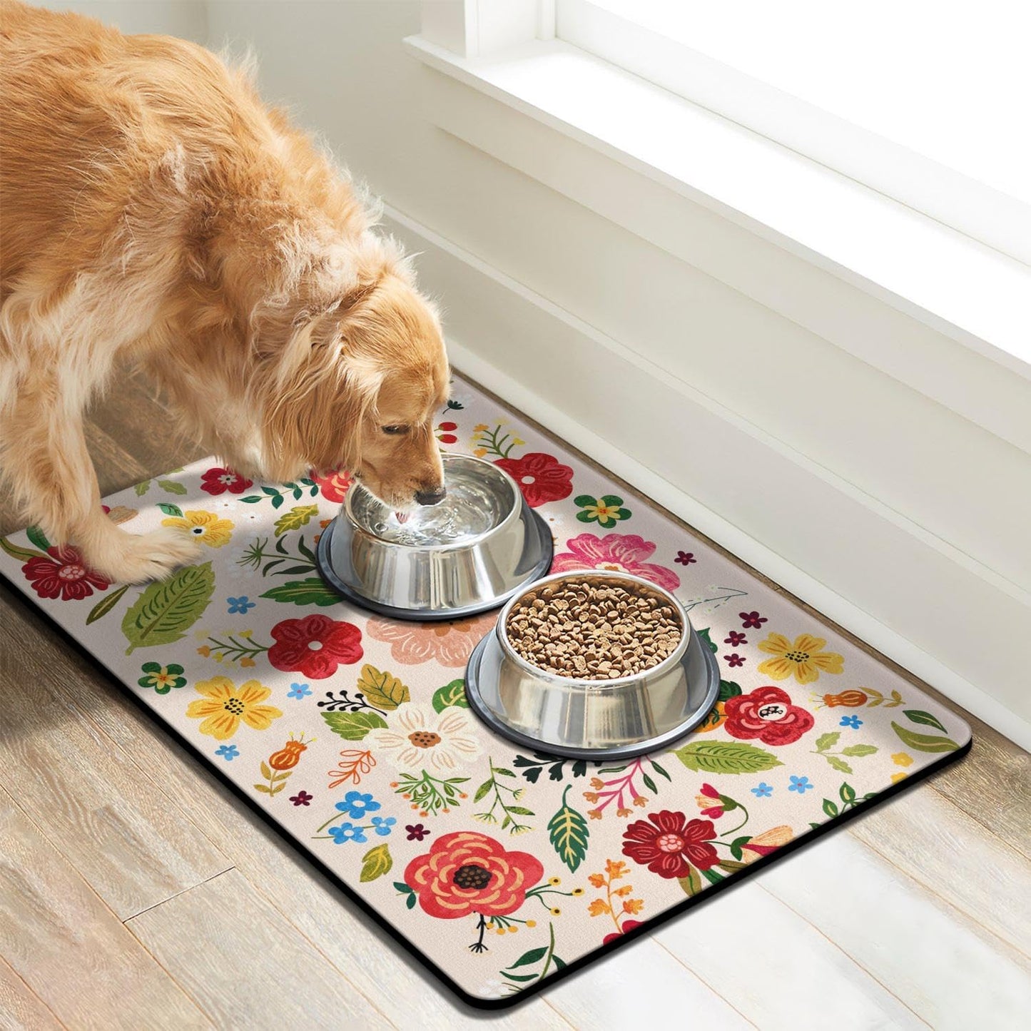 Dog Food Mats for Floors, Absorbent Dog Bowl Mat for Food and Water Dispenser Mat, Quick Dry Cat Food Mat Pet Supplies