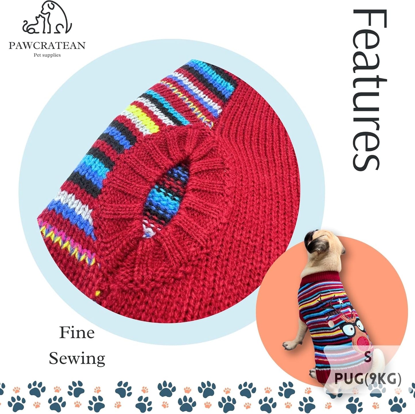 Cute Sweater for Dogs and Cats Soft Flannel Pet Outfit Warm and Cozy Animal Hoodie Small to Large Pet Clothes for Halloween Parties and Everyday Wear (X-Large, Colorful Deer)