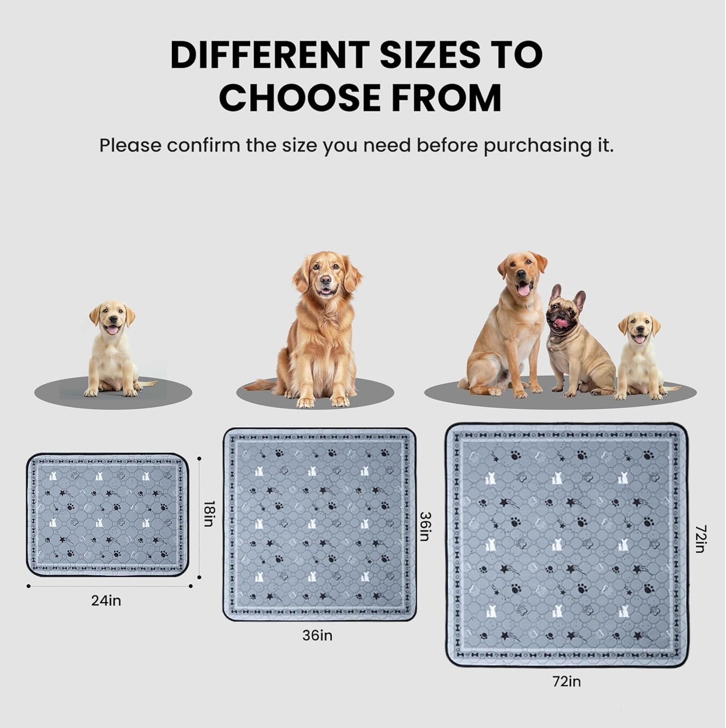 Gardner Pet Washable Dog Pee Pads,18'' x 24'' Non Slip Dog Mats with Great Urine Absorption, Reusable Puppy Pee Pads for Potty Training, 2 Pack