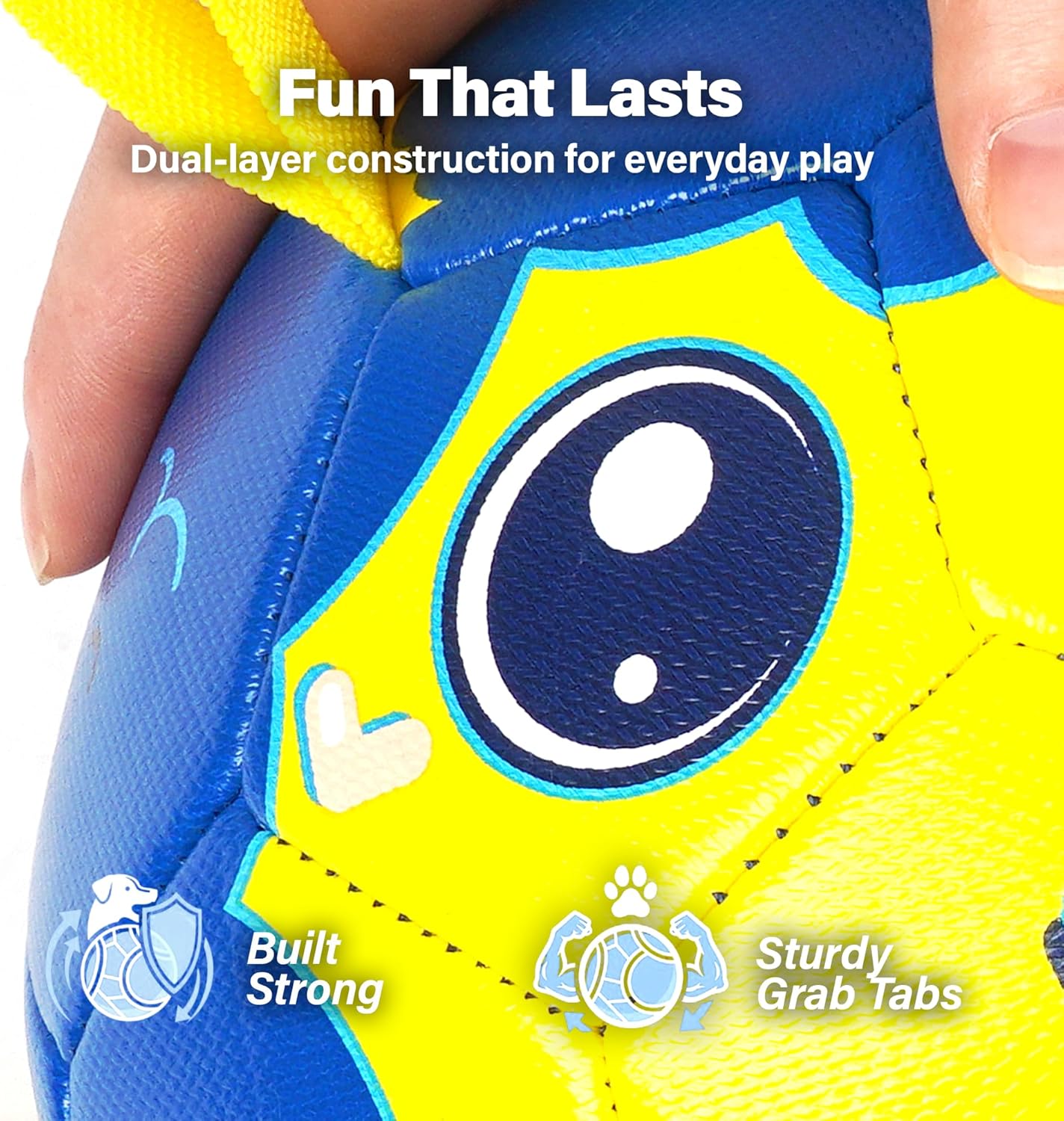 Race&Herd 6" Jolly Soccer Ball for Dogs - Tough Durable Dog Ball Toy with Straps, Pet Bouncy Herding Balls for Dogs, Floating Dog Balls with Tags for Water Fetch (BaaBaaBall, Alien Sheep)