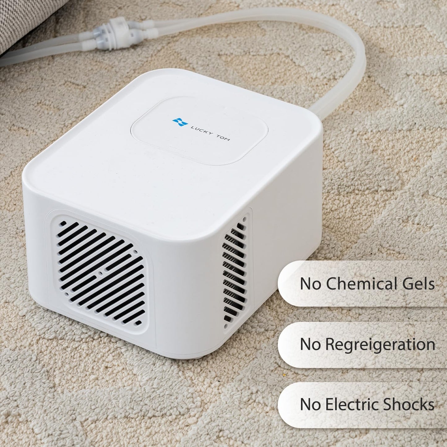 Pet Bed Cooling System, Consistent Cold Water Pad, No Refrigeration or Chemical Gel Needed, Machine Washable Bed, Ideal for Home and Crates (Cooling Green, 41" x 28")