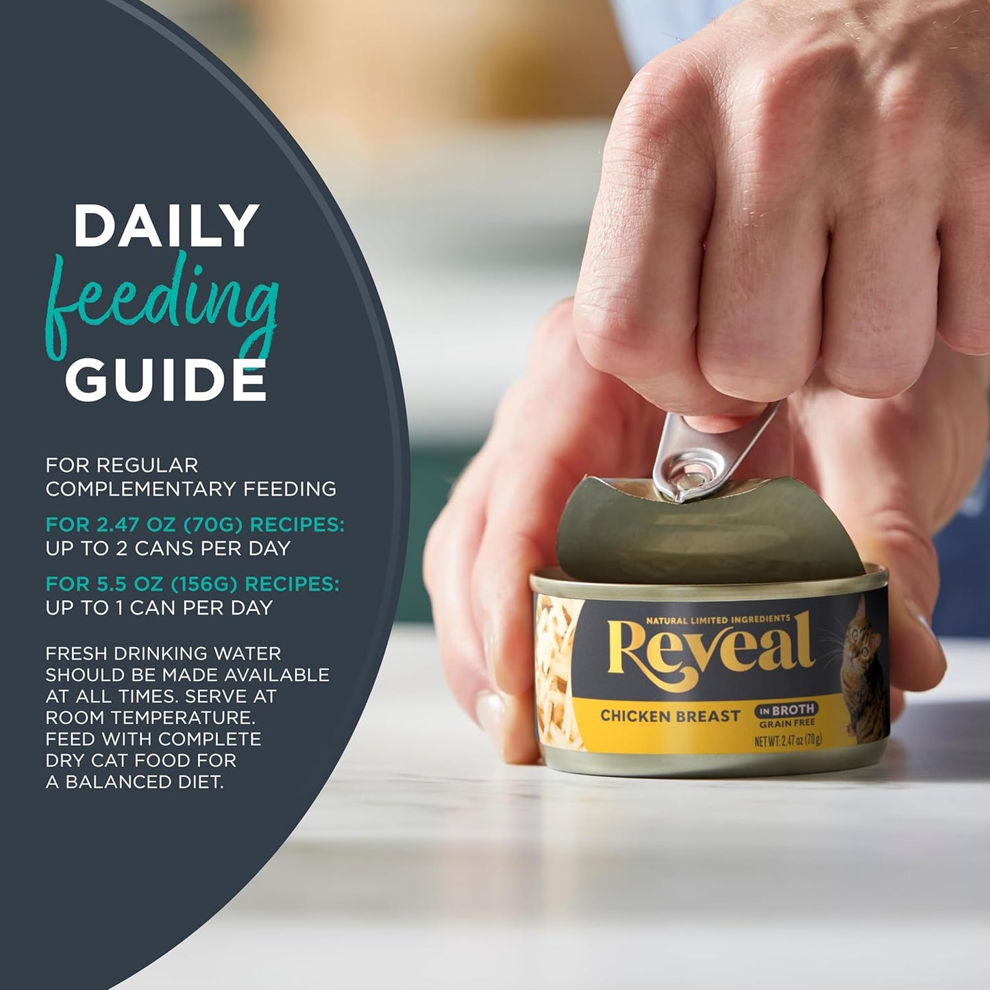 Reveal Natural Wet Cat Food, 12 Count, Grain Free, Limited Ingredient Canned Food for Cats, Fish and Chicken Variety in Gravy, 2.47 oz Cans