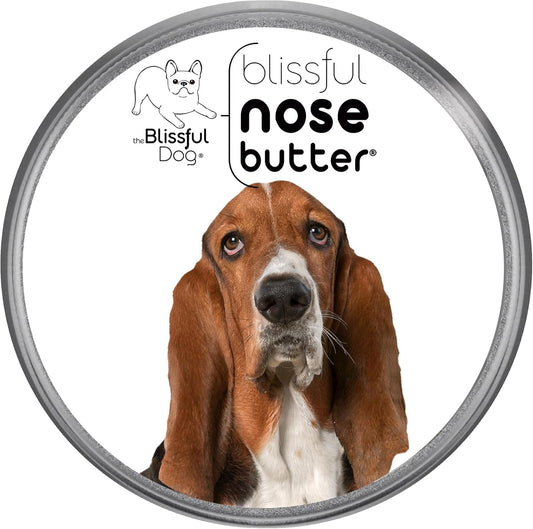 The Blissful Dog Basset Hound Nose Butter for Dry, Cracked Skin, Lick-Safe Dog Nose Balm with Moisturizing Shea Butter, Almond, Olive, and Essential Oils, Pet Supplies, Uncented, 4 oz.