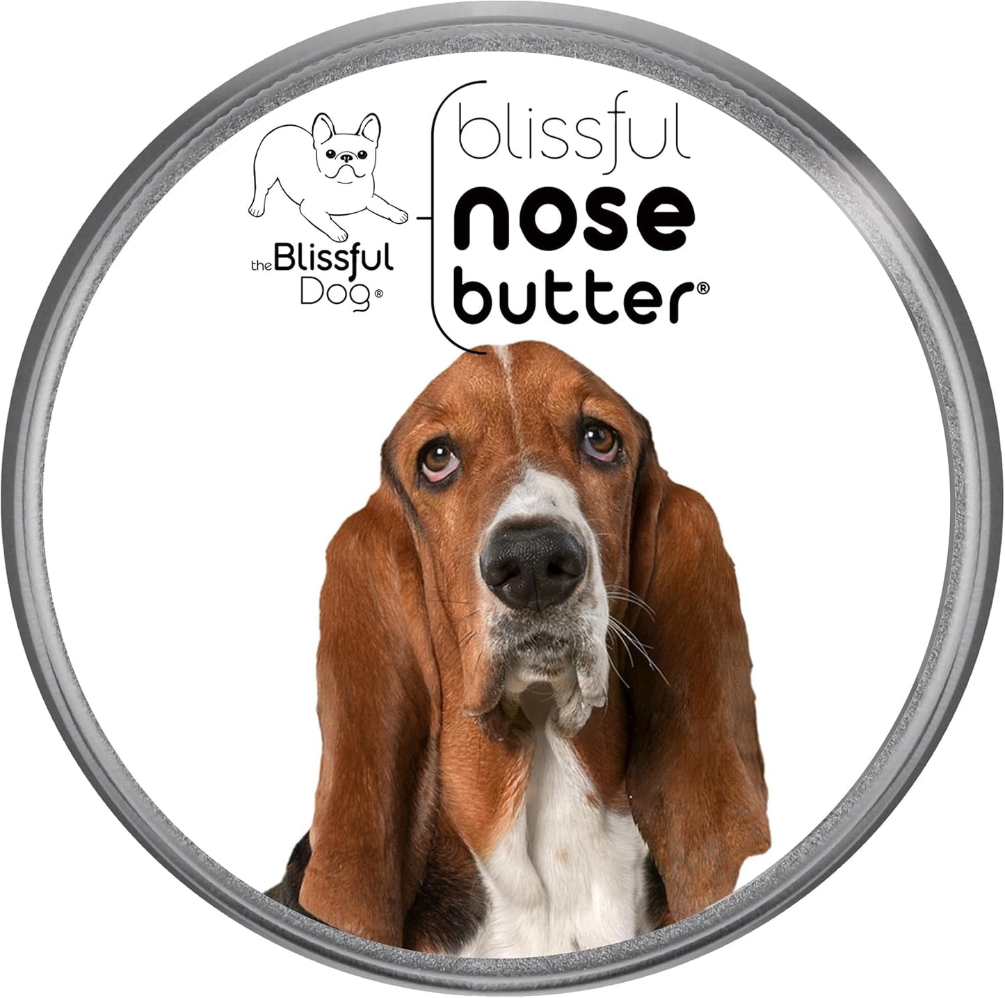 The Blissful Dog Basset Hound Nose Butter for Dry, Cracked Skin, Lick-Safe Dog Nose Balm with Moisturizing Shea Butter, Almond, Olive, and Essential Oils, Pet Supplies, Uncented, 8 oz.