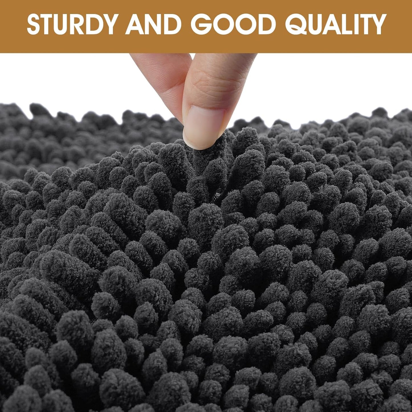 IM HOME Extra Large Dog Door Mats for Muddy Paws, Chenille Absorbent Dog Mats, Non Slip Heavy Mud Mat for Dogs, Soft Pet Mat for Entryway, Mud Paws, Inside Floor,71" x 25", Dark Grey