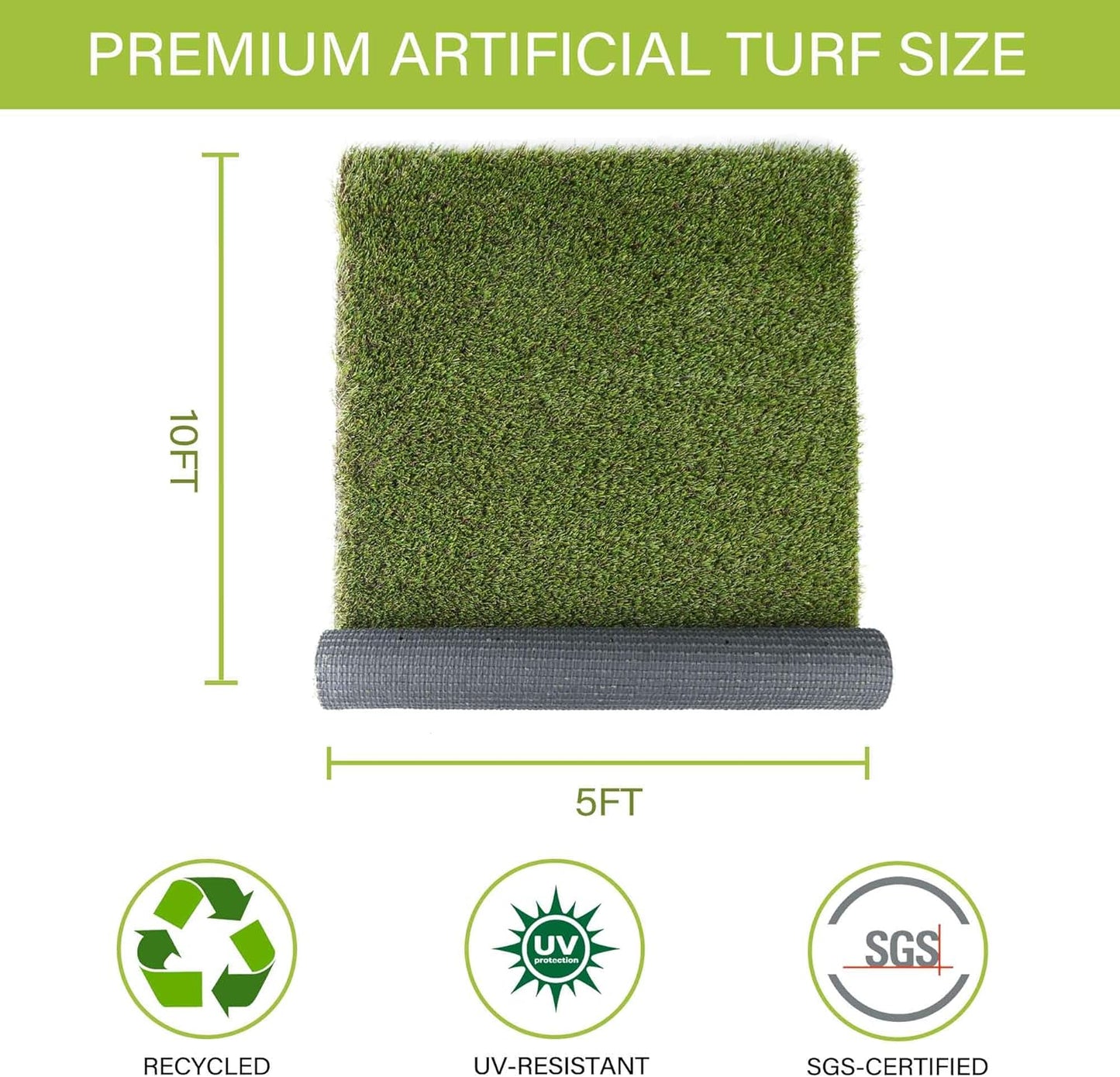 Dog Grass Pads 5 x 10 FT in Artificial Grass Pee Pads for Dogs Potty Fake Grass Rug Turf Mat for Dogs Training Indoor Outdoor Garden Lawn Artificial Grass Rug