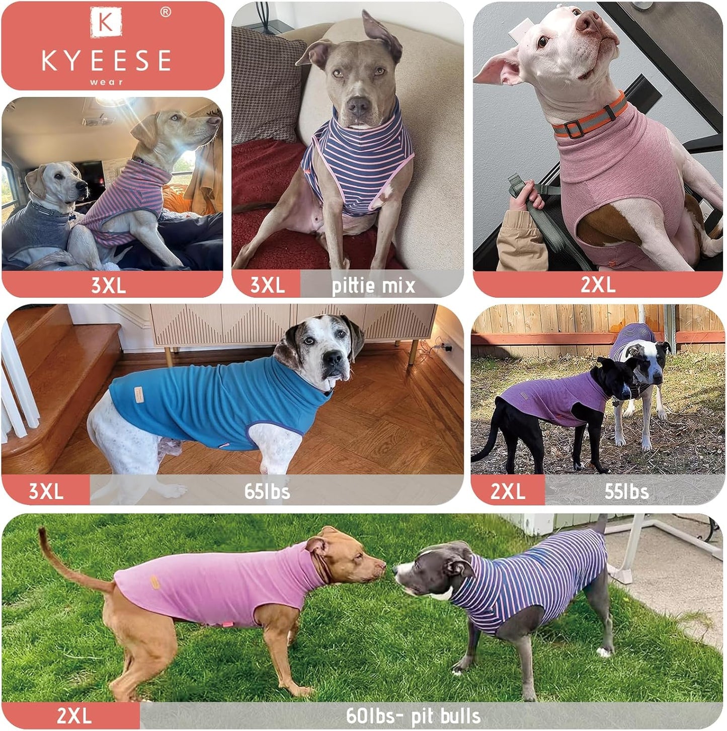 KYEESE 2Pack Dog Sweater Warm Dog Sweaters for Large Dogs Warm Lightweight Dogs Clothes Comfy Sleeveless Doggie Sweatshirt Soft Pets Fleece Sweater Turtleneck Pet Coat Red,3XL