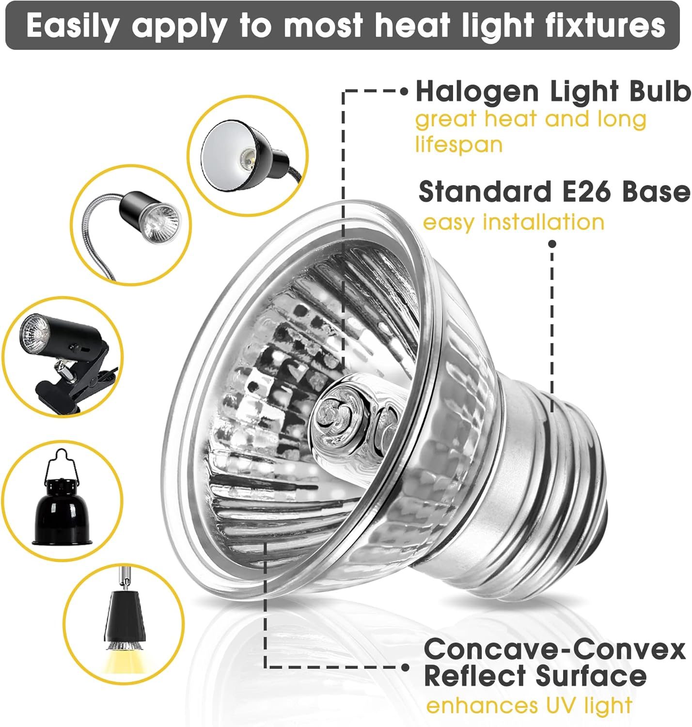 Briignite Reptile Heat Bulb 2 Pack, 50W UVA UVB Reptile Light Bulbs, Dimmable Heat Lamp Bulbs, Basking Light Bulb for Turtle, Beard Dragon Gecko Lizard Amphibians