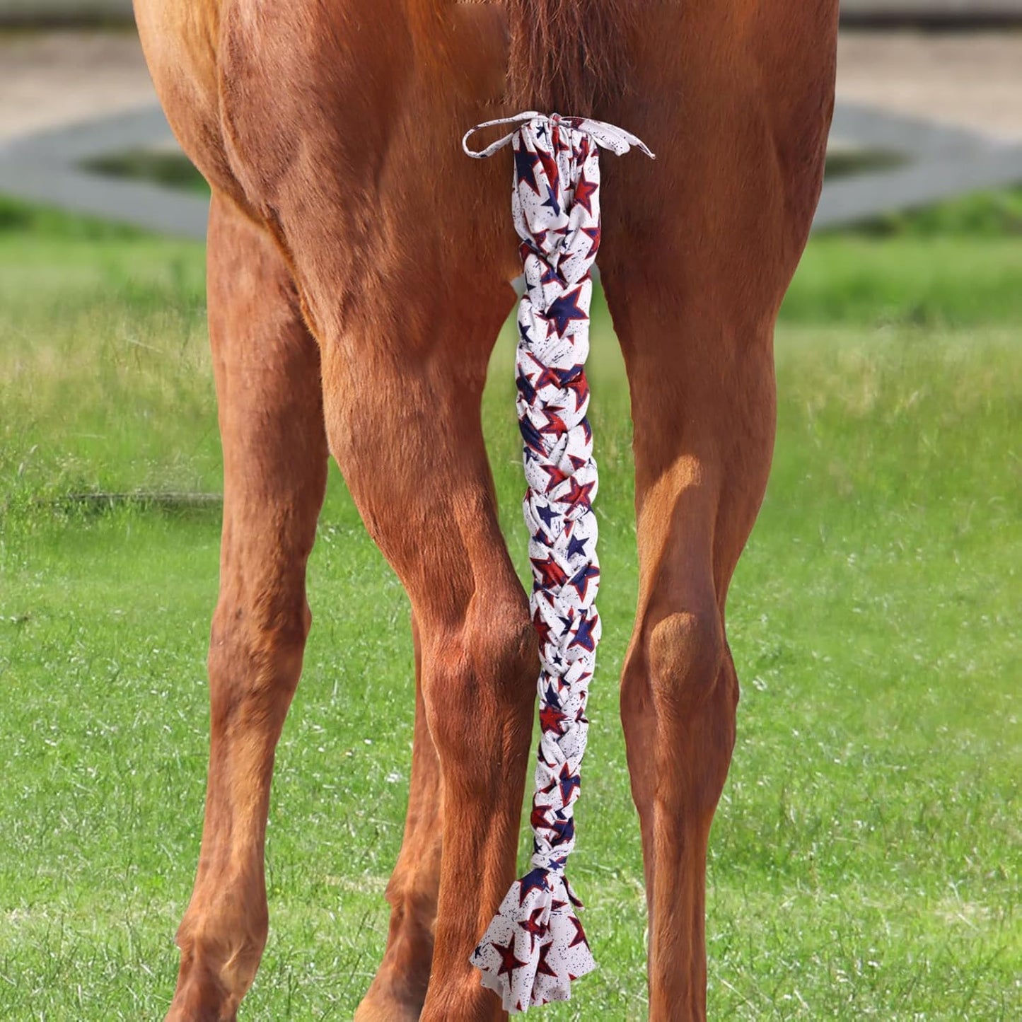 Harrison Howard 3 Tube Stretchy Fabrics Adjustable Closure Lightweight Horse Tail Bag for Horses Braid-in Tail Bag