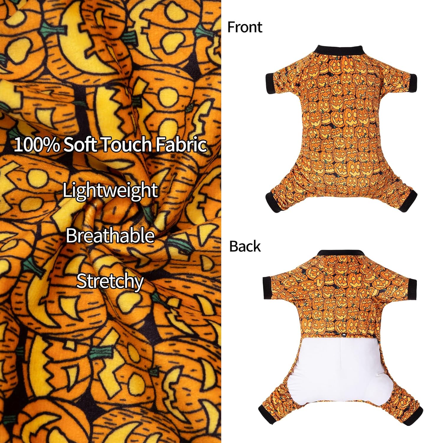 CuteBone Dog Halloween Pajamas Puppy Onesies Small Dogs Soft Pjs Coat Cat Apparel Comfy Pet Christmas Clothes Outfit Doggie Bodysuit P301L