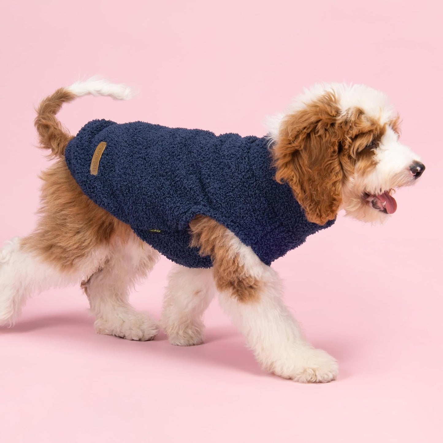 Fitwarm 2 Pack Striped Fleece Dog Sweater, Warm Winter Dog Clothes for Small Dogs Boy Girl, Fuzzy Pet Outfit, Doggy Pullover Jumper, Grey, Navy, Small