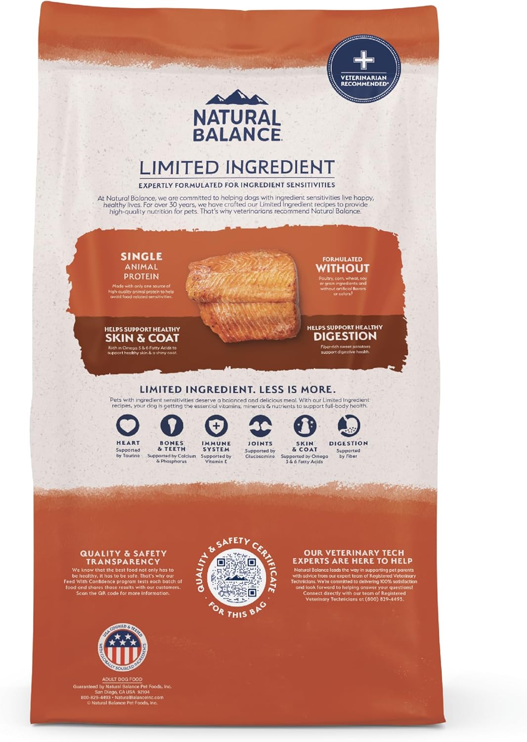 Natural Balance Limited Ingredient Adult Grain-Free Dry Dog Food, Salmon & Sweet Potato Recipe, 24 Pound (Pack of 1)