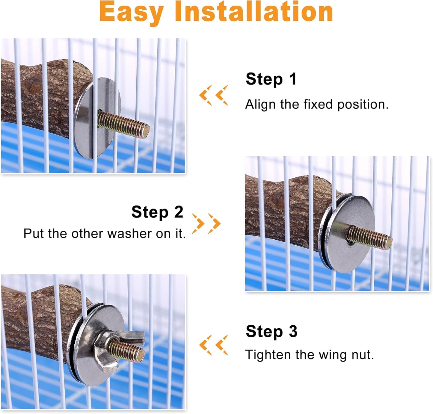 Natural Wood Bird Perch Stand Platform, Hanging Round Wooden Rotating Platform Pet Parrot Bird Cage Perches for Parakeet Parrots Cockatiel Hamster Gerbil Chinchillas(Round Platform)