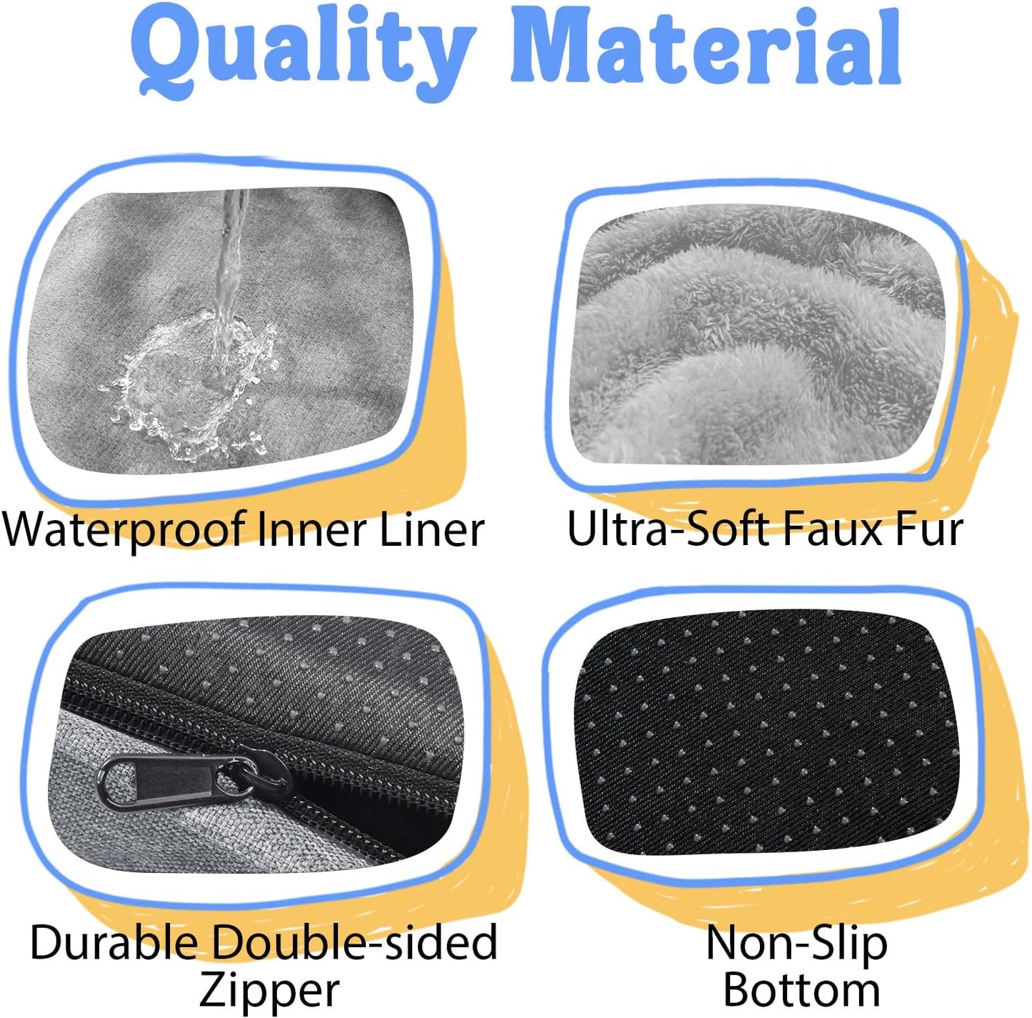 Orthopedic Removable Large Dog Bed -XL Large Dog Bed with Washable Cover and Removable Bolsters Non-Slip Bottom & Waterproof Pet Bed Sofa