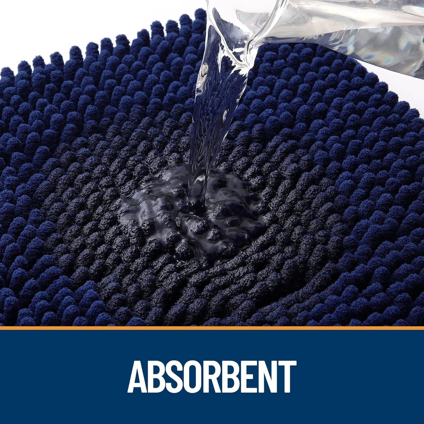 OLANLY Door Mat for Muddy Dog Paws 59x24, Ultra Absorbent Chenille Mud Doormat with Paw Print Design, Non-Slip Washable Doormat for Indoor Entryway, Quick-Dry Pet Bed Mats for Dirty Dogs, Navy Blue