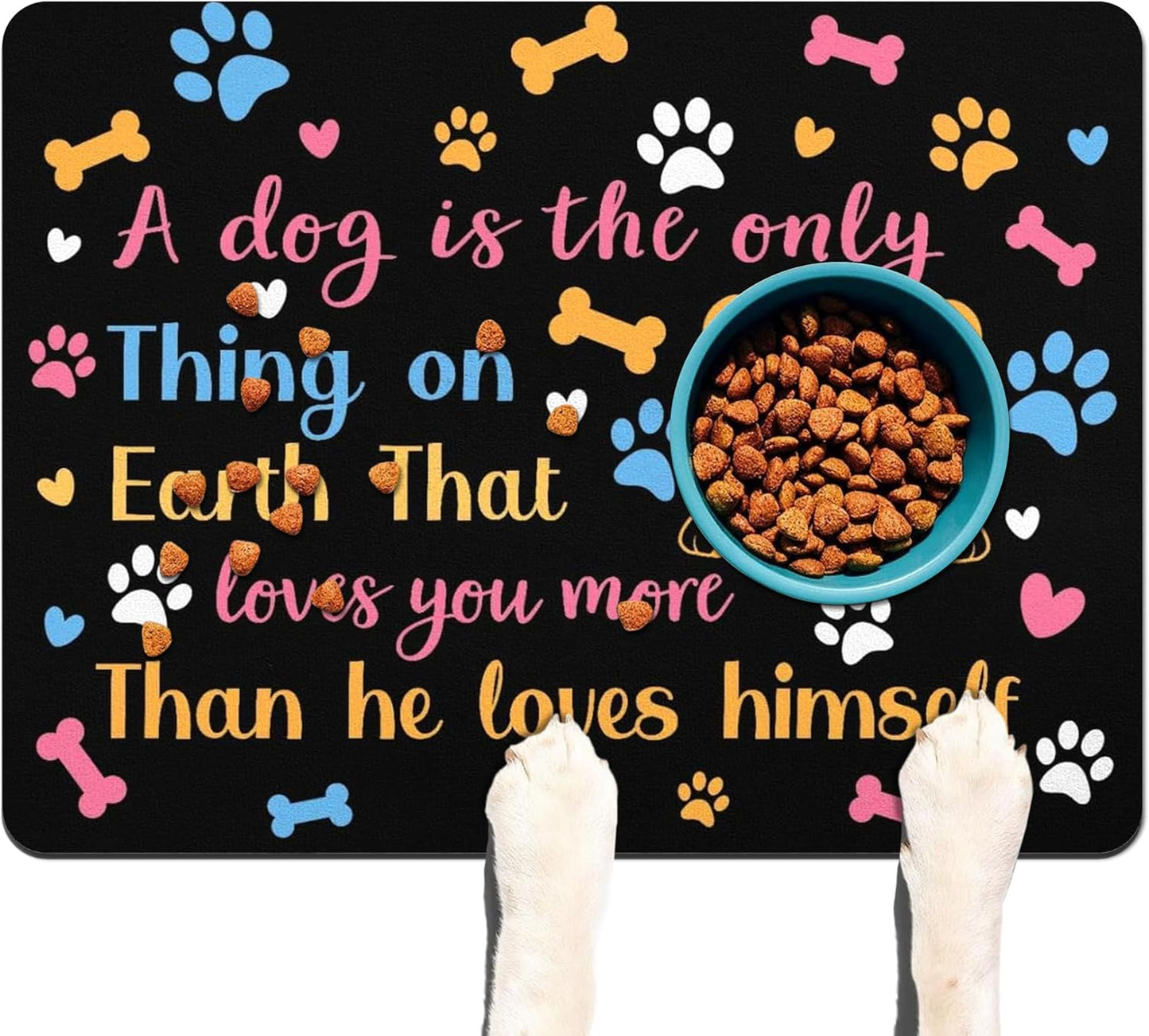 Pet Feeding Mat for Floors Waterproof Dog Mat for Food and Water Absorbent Quick Dry Non Slip mat for Cat Bowls