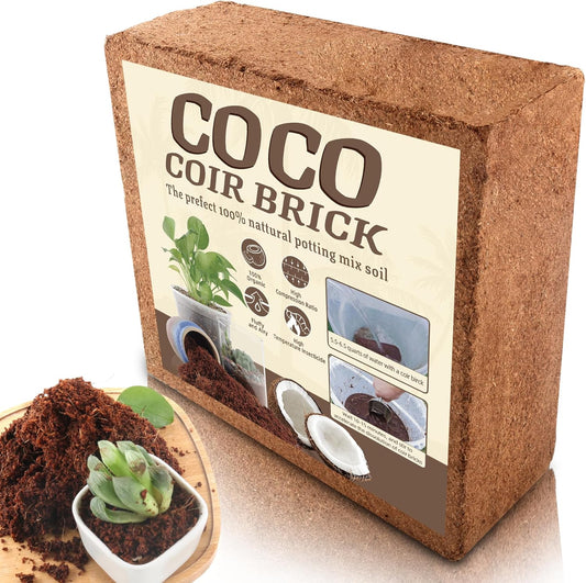 Coco Coir for Plants- 10LB Organic Coconut Coir Brick with Low EC & PH Balanced,Coco Fiber for Herbs& Flowers, Renewable Coco Soil for Planting(18 Gal.)