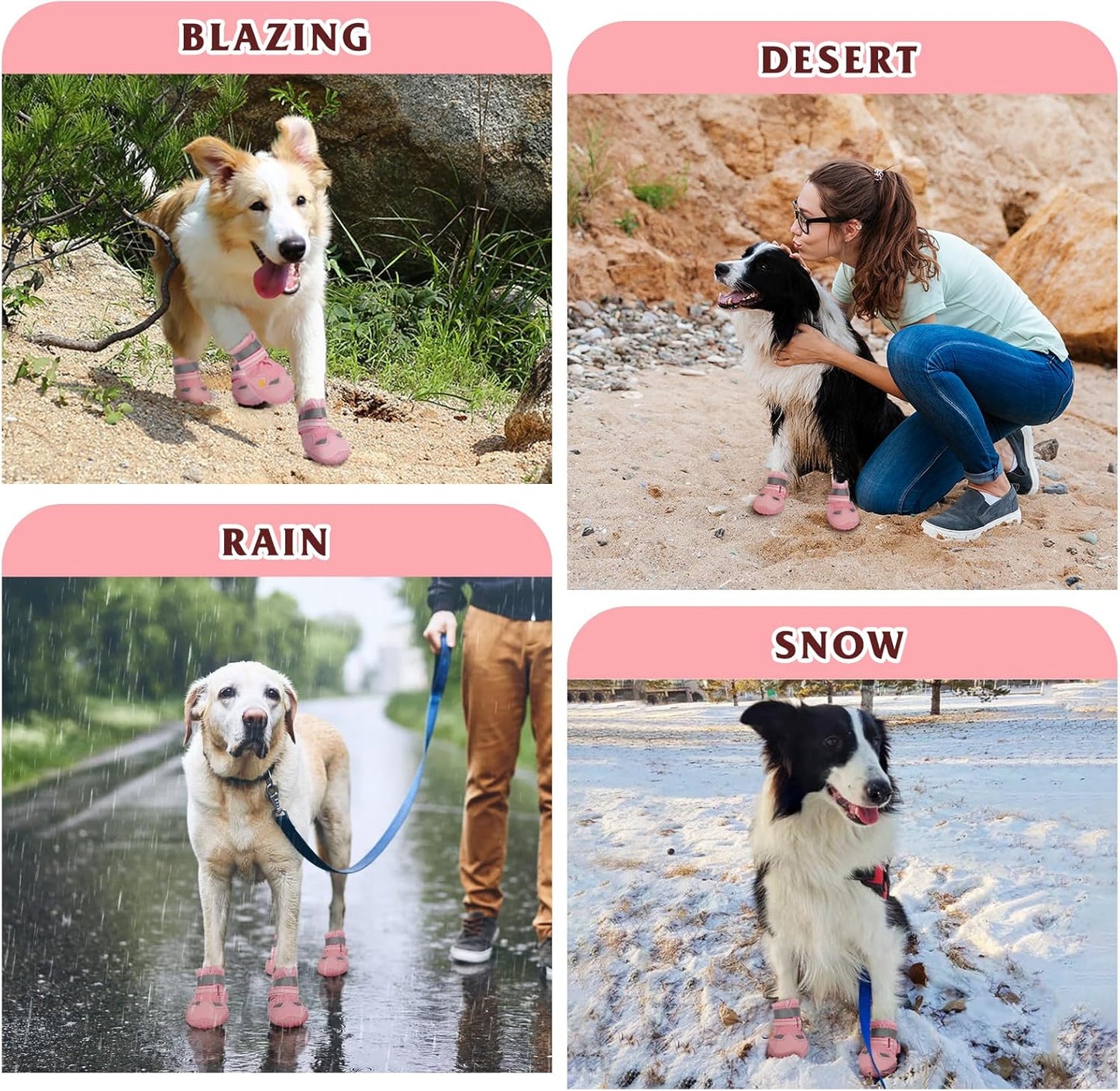 Dog Shoes for Large Medium Small Dog, Mesh Breathable Dog Shoes for Hot Pavement, Anti-Slip Dogs Boots Paw Protectors with Reflective for Outdoor Walking Indoor Hardfloors (Size 1)