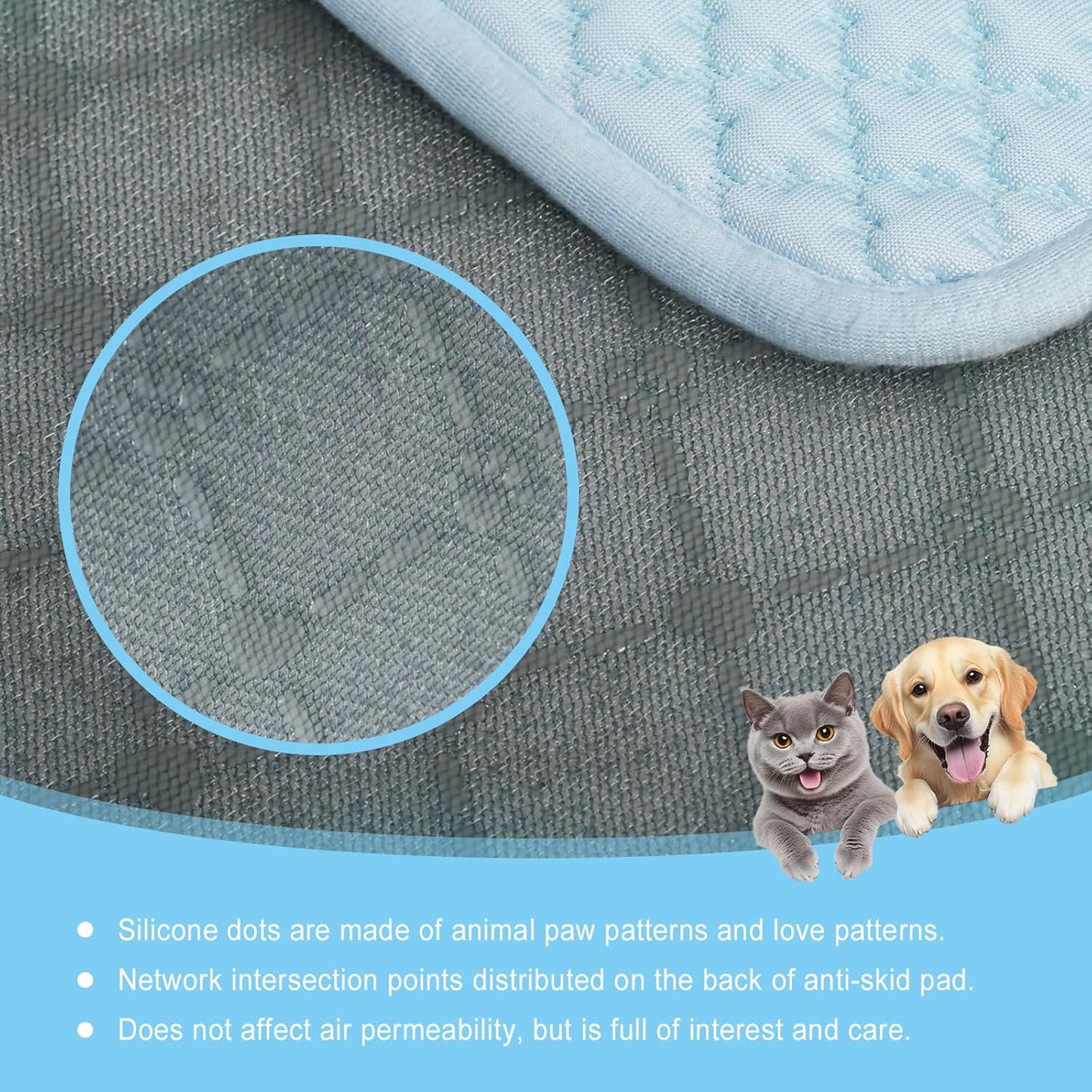 Pet Cooling Mat for Dogs & Cats - Washable Dog Cooling Mat Portable Pet Cool Pads Blanket for Indoor & Outdoor Car Seats