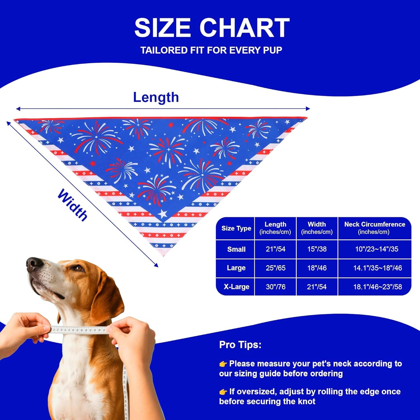 4th of July Cooling Dog Bandana 1-Pack for Small to Medium Dogs - Patriotic Bandanas with American Flag Design, Breathable & Quick-Dry Pet Accessories