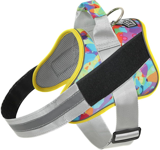 Bolux Dog Harness, No-Pull Reflective Dog Vest, Breathable Adjustable Pet Harness with Handle for Outdoor Walking - No More Pulling, Tugging or Choking (X-Small (Pack of 1), Watercolour)