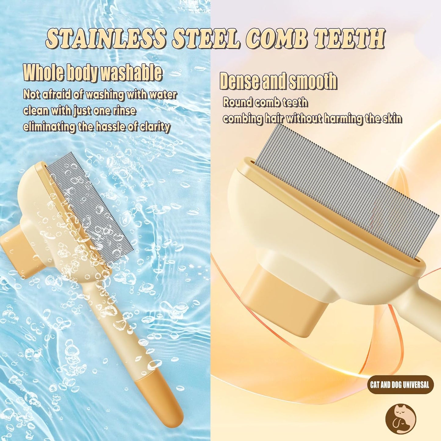 Pet Hair Removal Glove, Self Cleaning Pet Flea Comb Grooming Brush & Cat Brush - 3-in-1 Electrostatic Gloves Pet Hair Remover for Furniture, Clothes, Bedding