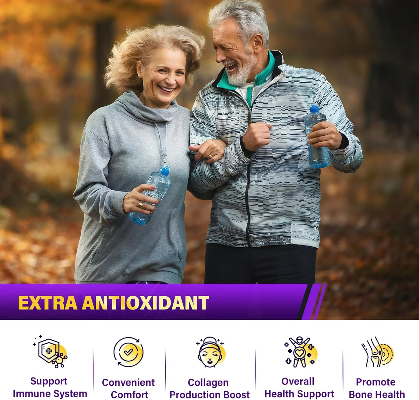 Glucosamine Chondroitin Gummies, Sugar Free Glucosamine Chondroitin MSM Supplement, Extra Strength with Boswellia Turmeric, Hydrolyzed Collagen & Hyaluronic Acid, Bone Health for Men & Women, 60 Cts