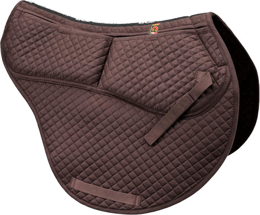ECP Equine Comfort Products All-Purpose Contoured Correction Saddle Pad with Adjustable Memory Foam Inserts for Custom Support, Non-Slip, Shock Absorbing, 22” Spine, 19.5” Drop