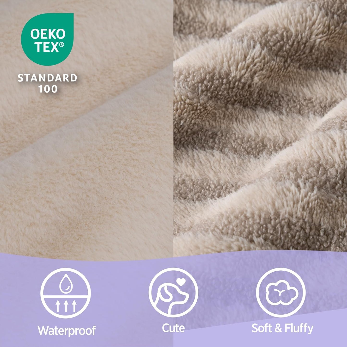 LE SURE Cute L-Plus Dog Beds, Orthopedic Waterproof Large Pet Bed with Sides, Non-Slip Bottom and Egg-Crate Foam Dog Couch Sofa with Washable Removable Cover, Hazel