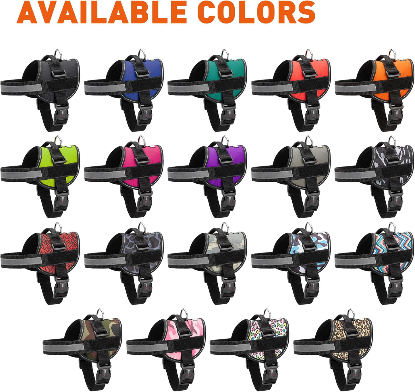 Dogline Dog Harness, Reflective No-Pull Adjustable Vest with Handle for Walking, Training, Breathable, No - Choke Harness for Small, Medium or Large Dogs Room for Patches Girth 22"-28" in Cyan Blue