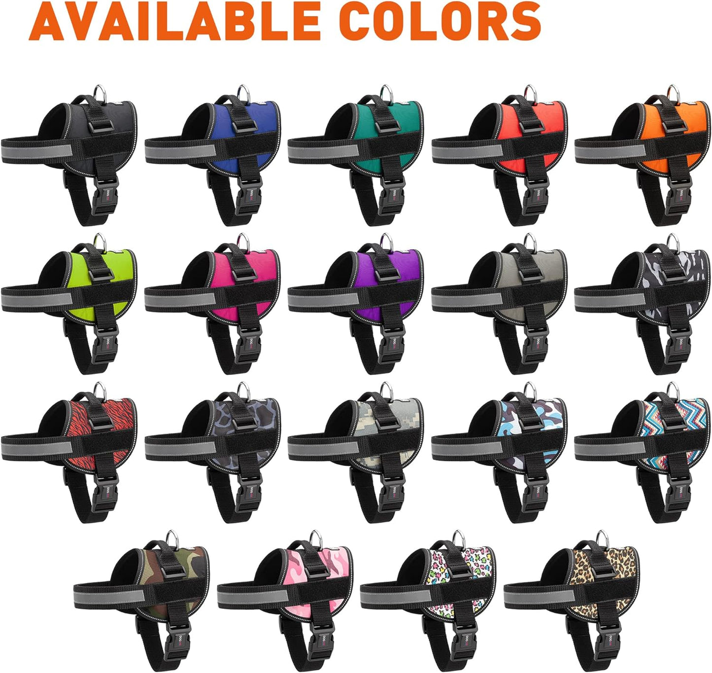 Dogline Dog Harness, Reflective No-Pull Adjustable Vest with Handle for Walking, Training, Breathable, No - Choke Harness for Small, Medium or Large Dogs Room for Patches Leopard Brown XS 15"-18"