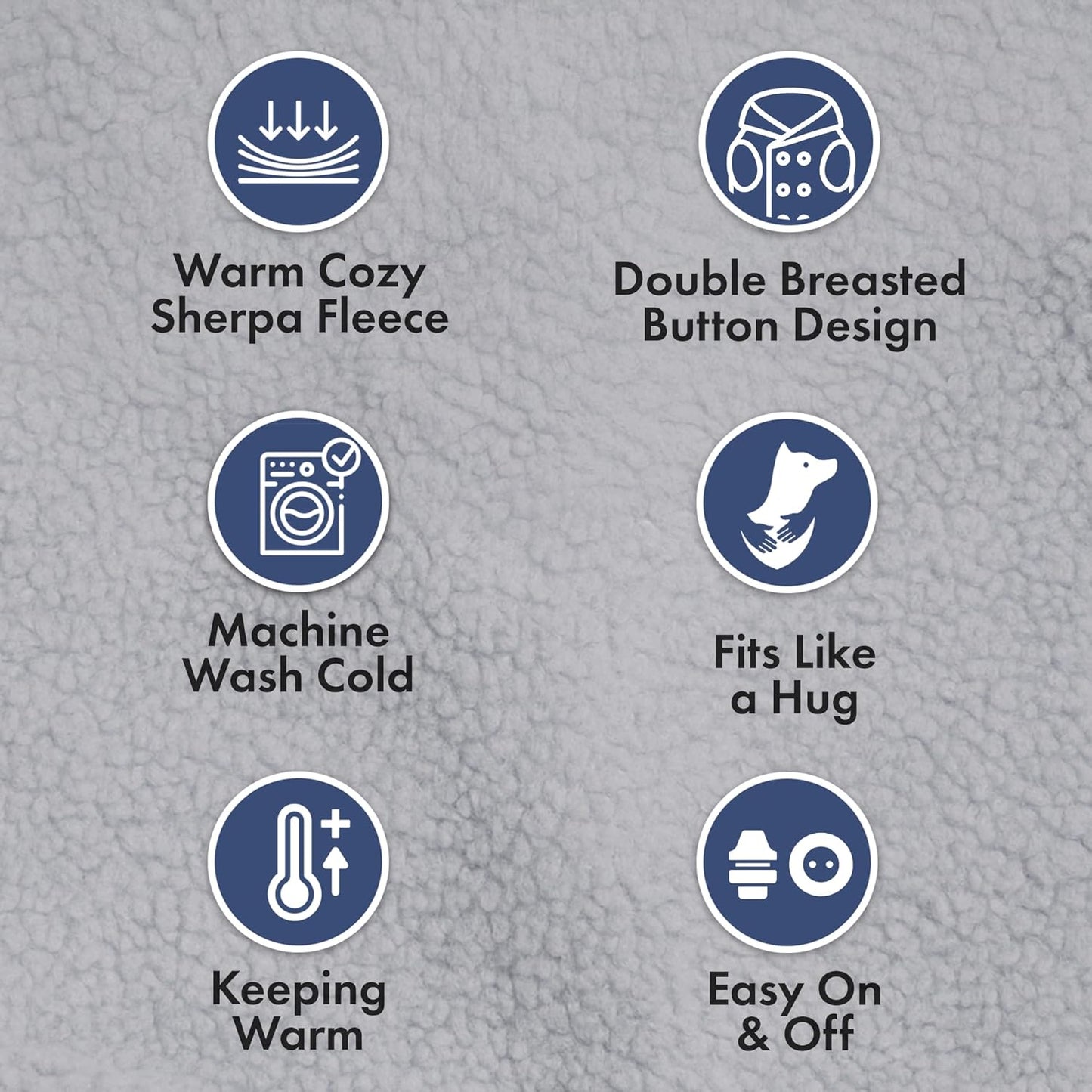 Spark Paws Teddy Dog Sweater, Sherpa Jacket Vest with Warm Fleece Lining, Winter Coat Suitable for Small Medium Large XL XXL Breeds - Grey - 3XL