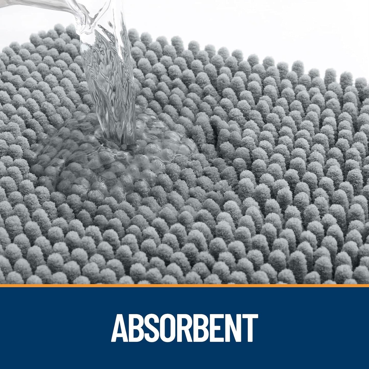 OLANLY Dog Door Mat for Muddy Paws 40x32, Absorbs Moisture and Dirt, Absorbent Non-Slip Washable Doormat, Quick Dry Chenille Mud Mat for Dogs, Entry Indoor Entryway Carpet for Inside Floor, Grey