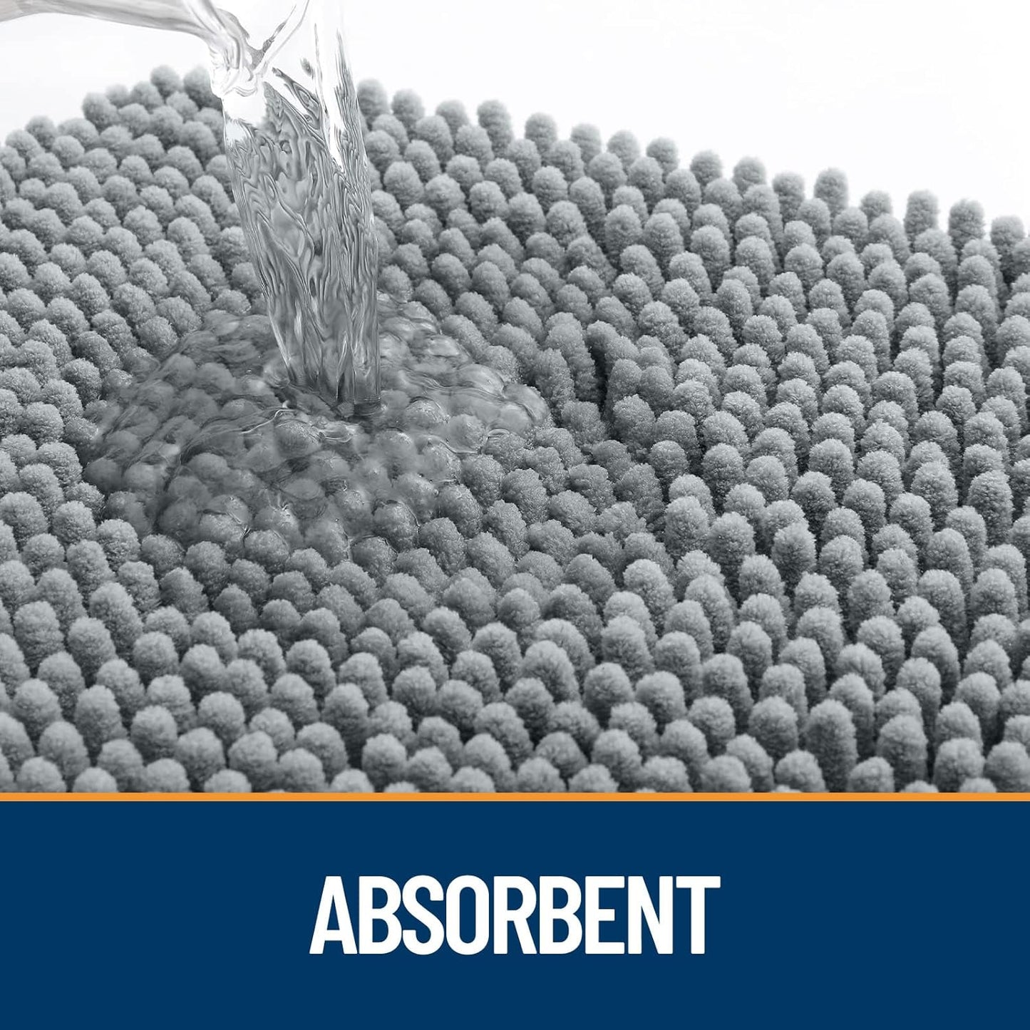 OLANLY Dog Door Mat for Muddy Paws 47x17, Absorbs Moisture and Dirt, Absorbent Non-Slip Washable Doormat, Quick Dry Chenille Mud Mat for Dogs, Entry Indoor Entryway Carpet for Inside Floor, Grey